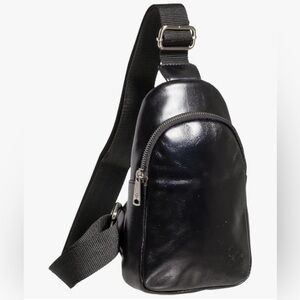 Patricia Nash Marisol Black Leather Sling Bag